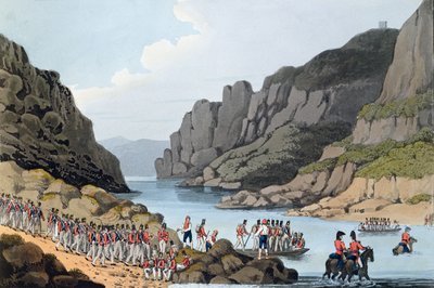 Ansicht am Tejo bei Villa Velha, Portugal, graviert von L. Clark, 1809 von Rev. William Bradford
